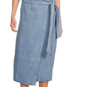 NWT - Never Fully Dressed - Jaspre Denim Midi Wrap Skirt - Size 4